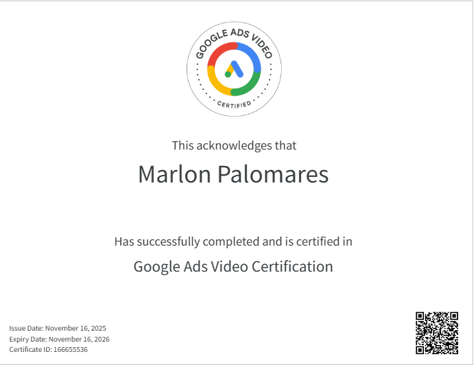 Google Video Ads Certification